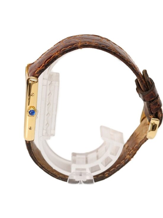 Cartier 925 Must Tank Vermeil LM Ivory Dial Quartz Brown Leather main image 6